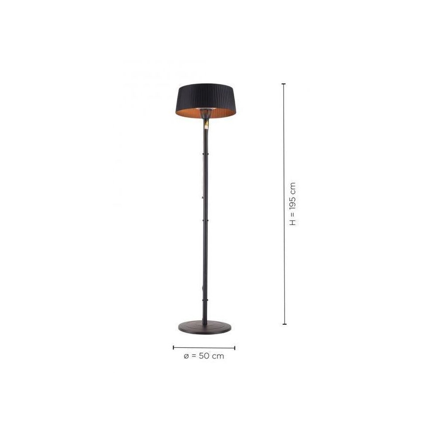 Leuchten Direkt 99507-18 - Udendørs varmeelement GLOW 1500W/230V 1,95 m IP44 sort