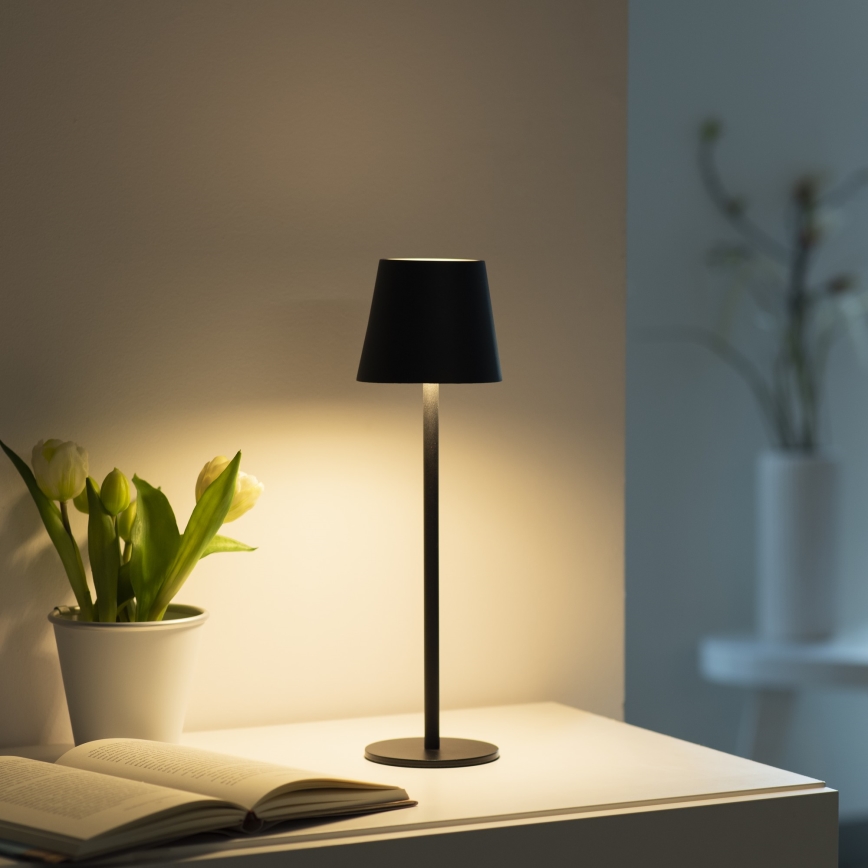 Leuchten Direkt 19250-18 - Udendørs LED bordlampe dæmpbar og genopladelig EURIA LED/3W/5V 2600 mAh IP54 sort