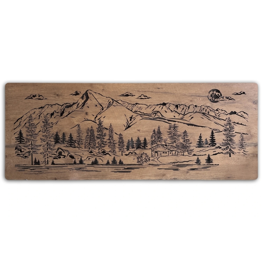 Li-Go 23521/OVL/DUB3 - Dæmpbar LED-vægdekoration LED/10W/5V 30000 mAh 130x50 cm egetræ/hytte i bjergene