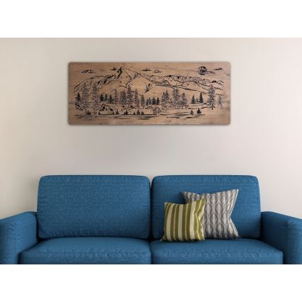 Li-Go 23524/DUB2 - Dæmpbar LED-vægdekoration LED/24W/230V 130x50 cm eg/Hytte i bjergene