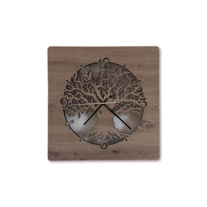 Li-Go 23537/DUB2 - LED-dæmpbart ur LED/10W/5V 20000 mAh 42x42 cm eg/oliventræ i en cirkel + fjernbetjening