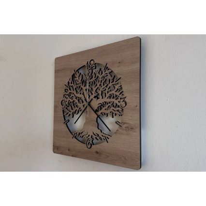 Li-Go 23537/DUB2 - LED-dæmpbart ur LED/10W/5V 20000 mAh 42x42 cm eg/oliventræ i en cirkel + fjernbetjening