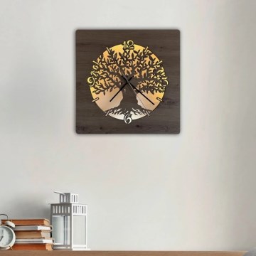 Li-Go 23537/DUB2 - LED-dæmpbart ur LED/10W/5V 20000 mAh 42x42 cm eg/oliventræ i en cirkel + fjernbetjening