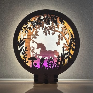 Li-Go 23568/DUB2 - Dæmpbar LED-borddekoration LED/12W/230V 20x22 cm eg/enhjørning