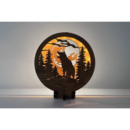 Li-Go 23574/DUB2 - LED dæmpbar borddekoration LED/12W/230V 20x22 cm eg/Ulv og måne