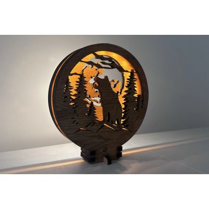 Li-Go 23574/DUB2 - Dæmpbar LED borddekoration LED/12W/230V 20x22 cm eg/ulv og måne