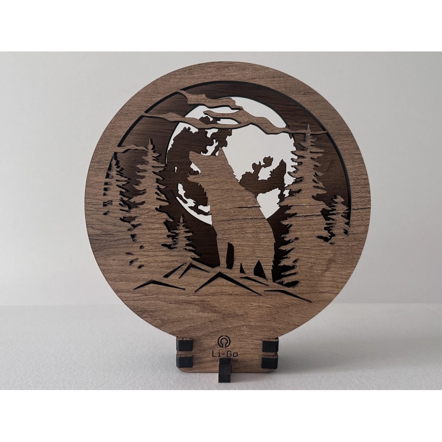 Li-Go 23574/DUB2 - Dæmpbar LED borddekoration LED/12W/230V 20x22 cm eg/ulv og måne