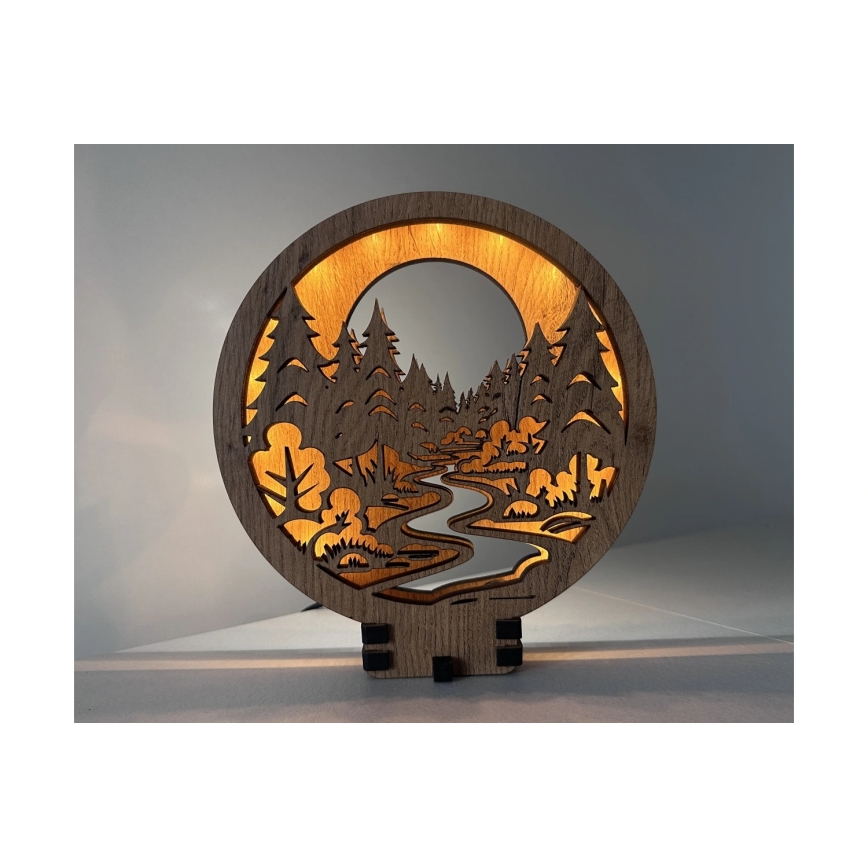 Li-Go 23580/DUB2 - Dæmpbar LED-borddekoration LED/12W/230V 20x22 cm eg/I skoven