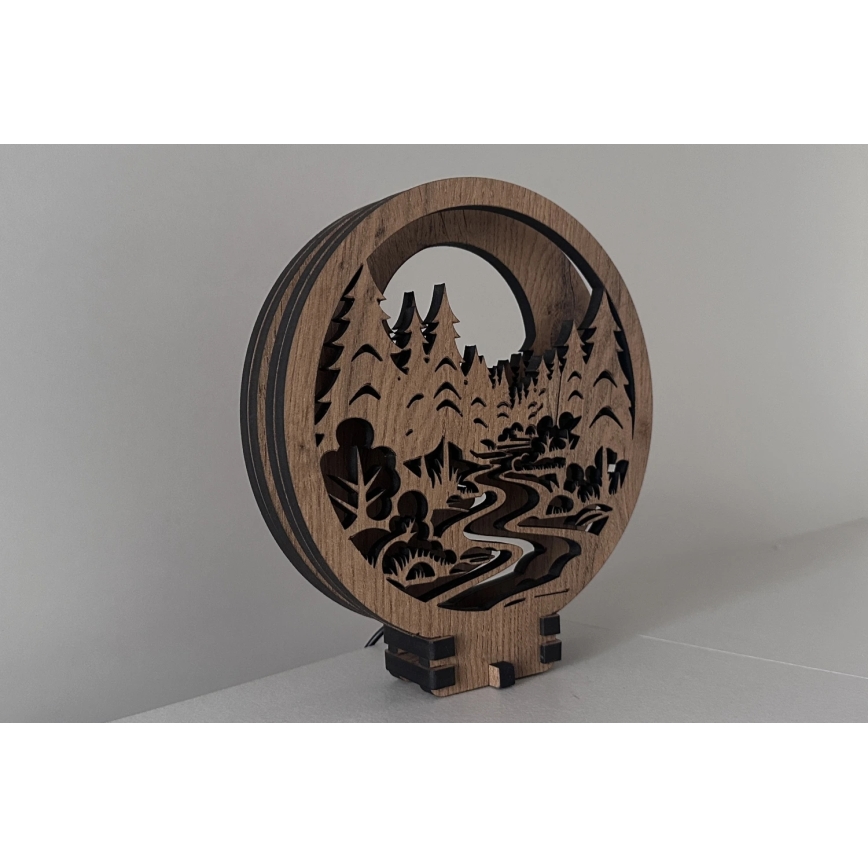 Li-Go 23580/DUB2 - Dæmpbar LED-borddekoration LED/12W/230V 20x22 cm eg/I skoven