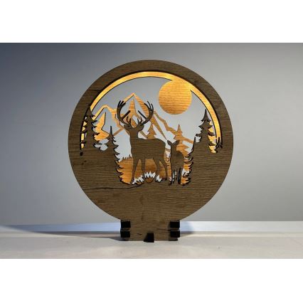 Li-Go 23592/DUB2 - Dæmpbar LED-borddekoration LED/12W/230V 20x22 cm eg/hjort og hind