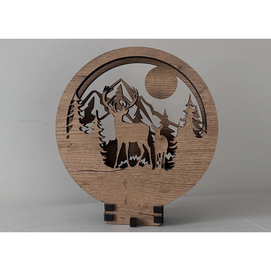 Li-Go 23592/DUB2 - Dæmpbar LED-borddekoration LED/12W/230V 20x22 cm eg/hjort og hind