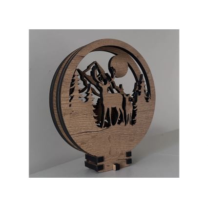 Li-Go 23592/DUB2 - Dæmpbar LED-borddekoration LED/12W/230V 20x22 cm eg/hjort og hind