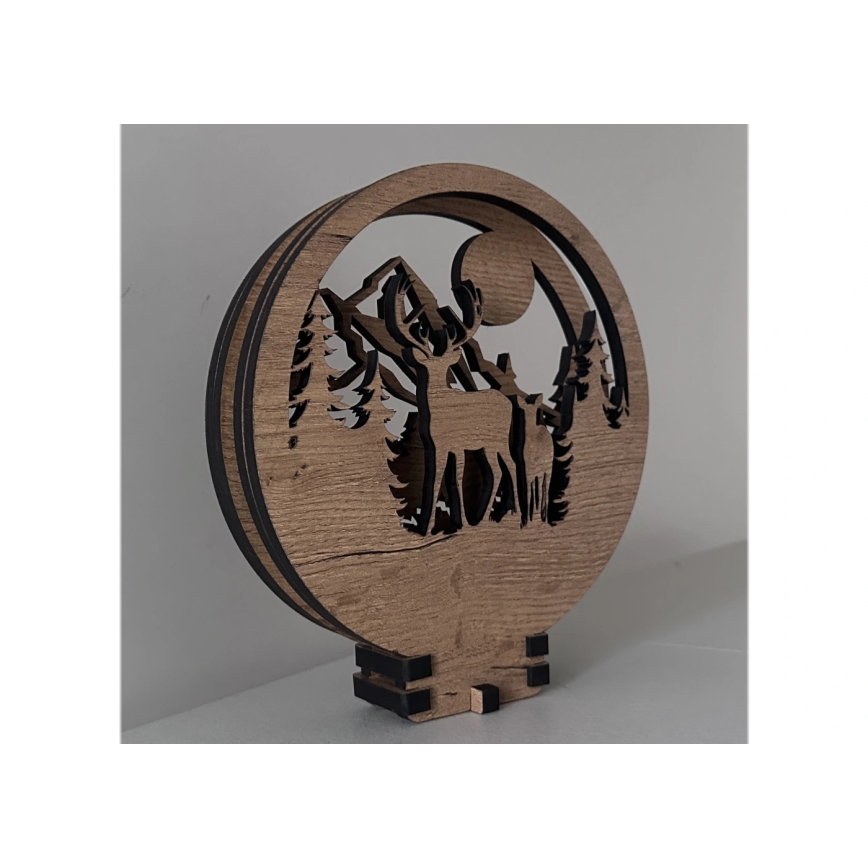 Li-Go 23592/DUB2 - Dæmpbar LED-borddekoration LED/12W/230V 20x22 cm eg/hjort og hind