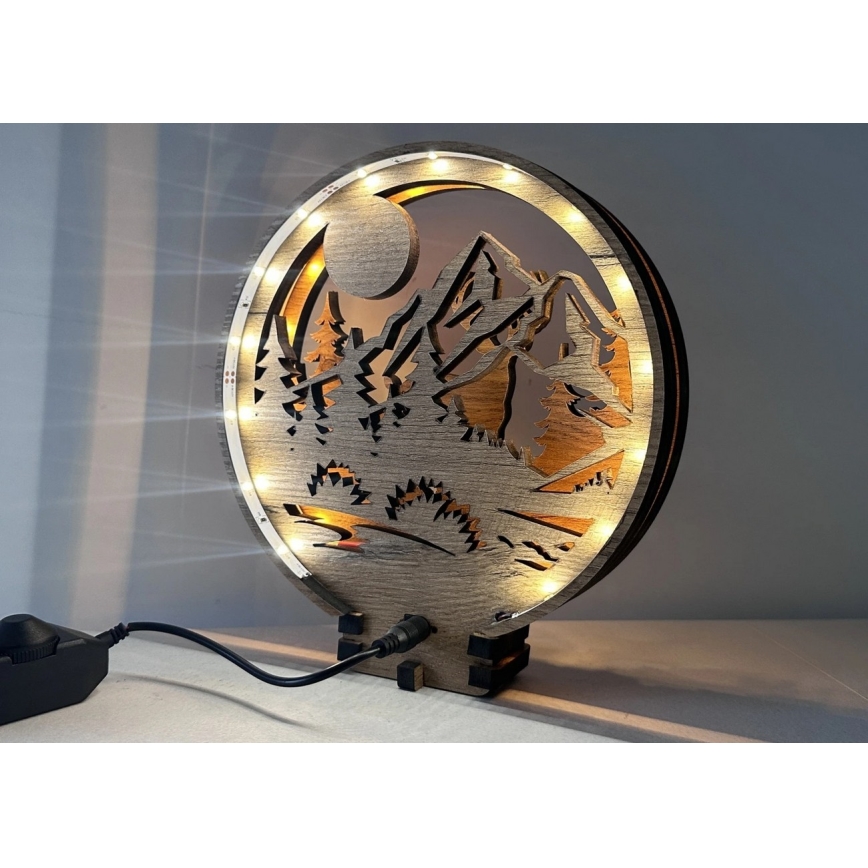 Li-Go 23592/DUB2 - Dæmpbar LED-borddekoration LED/12W/230V 20x22 cm eg/hjort og hind