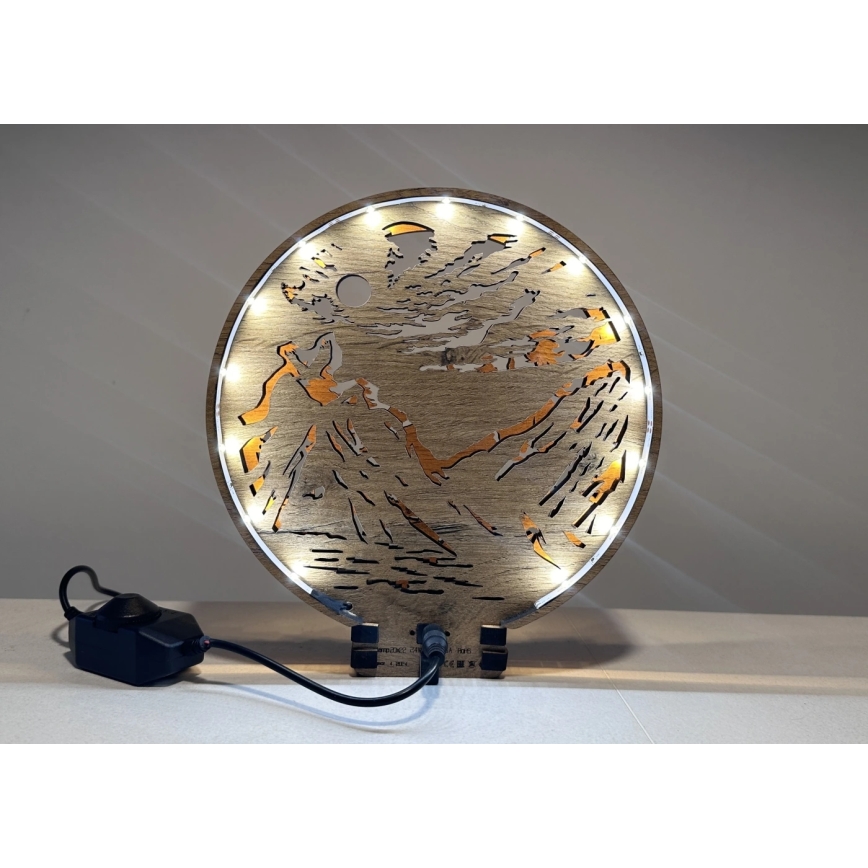 Li-Go 23595/DUB2 - LED-dæmpbar borddekoration LED/12W/230V 20x22 cm egetræ/bjørne