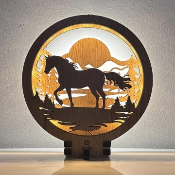 Li-Go 23598/DUB2 - LED dæmpbar borddekoration LED/12W/230V 20x22 cm eg/hest