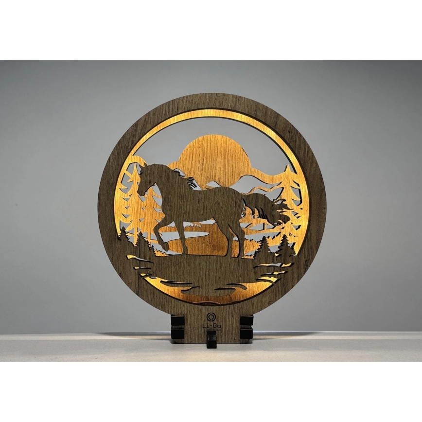 Li-Go 23598/DUB2 - LED dæmpbar borddekoration LED/12W/230V 20x22 cm eg/hest