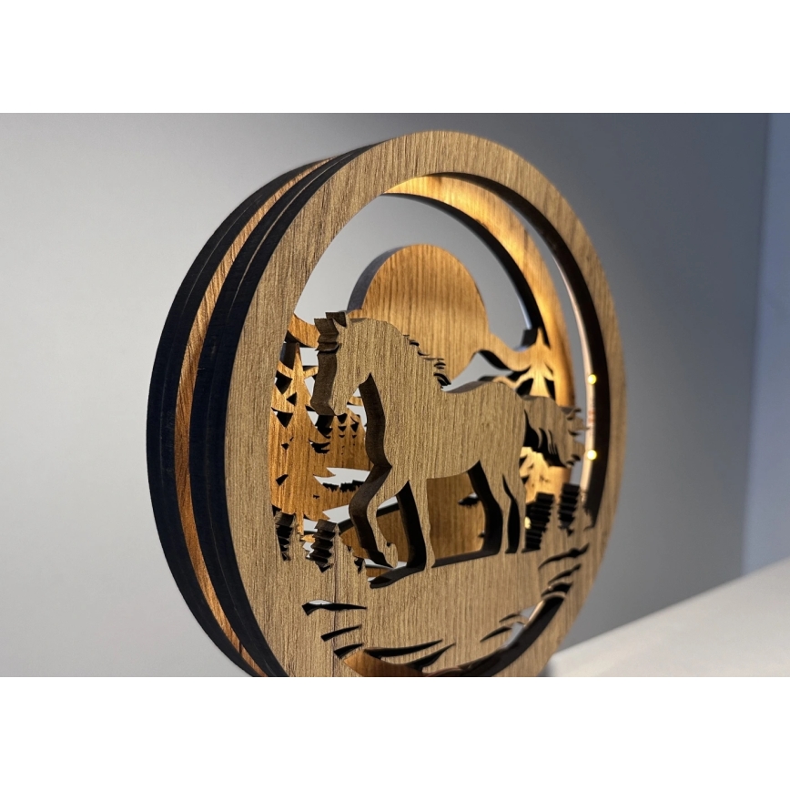 Li-Go 23598/DUB2 - LED dæmpbar borddekoration LED/12W/230V 20x22 cm eg/hest