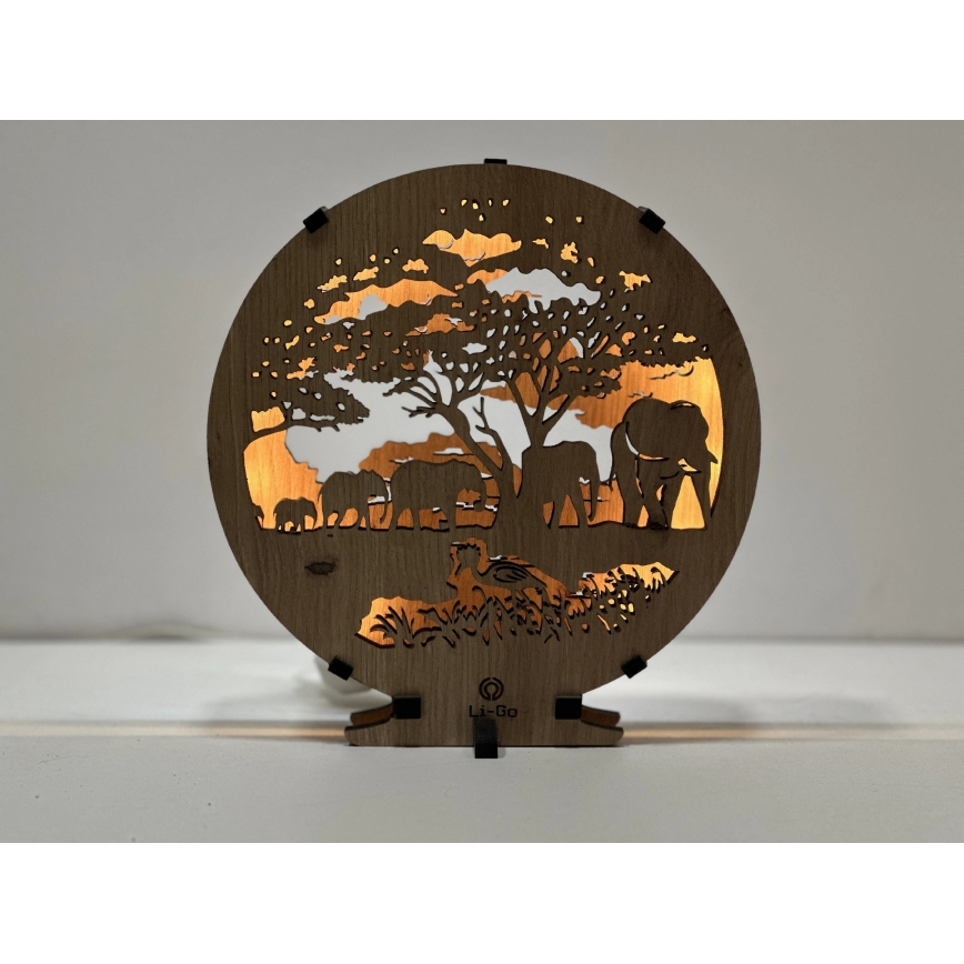 Li-Go 23610/DUB2 - dæmpbar LED-borddekoration LED/12W/230V 20x22 cm eg/elefanter