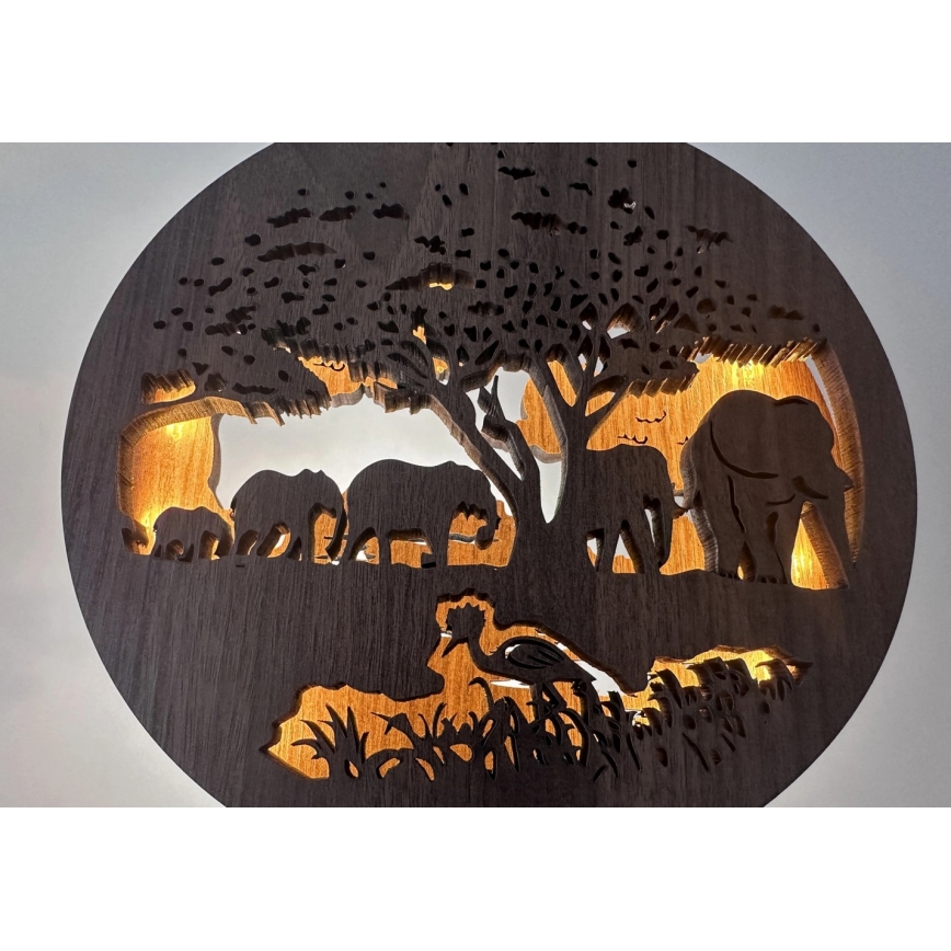 Li-Go 23610/DUB2 - dæmpbar LED-borddekoration LED/12W/230V 20x22 cm eg/elefanter