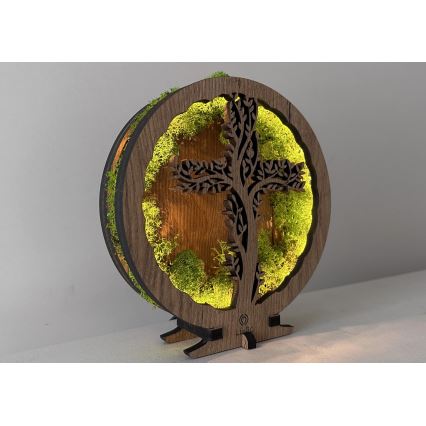 Li-Go 23622/DUB2 - Dæmpbar LED-borddekoration LED/12W/230V 20x22 cm eg/Kors i mos