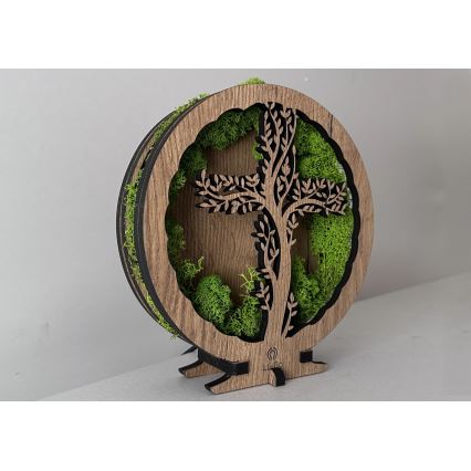 Li-Go 23622/DUB2 - Dæmpbar LED-borddekoration LED/12W/230V 20x22 cm eg/Kors i mos