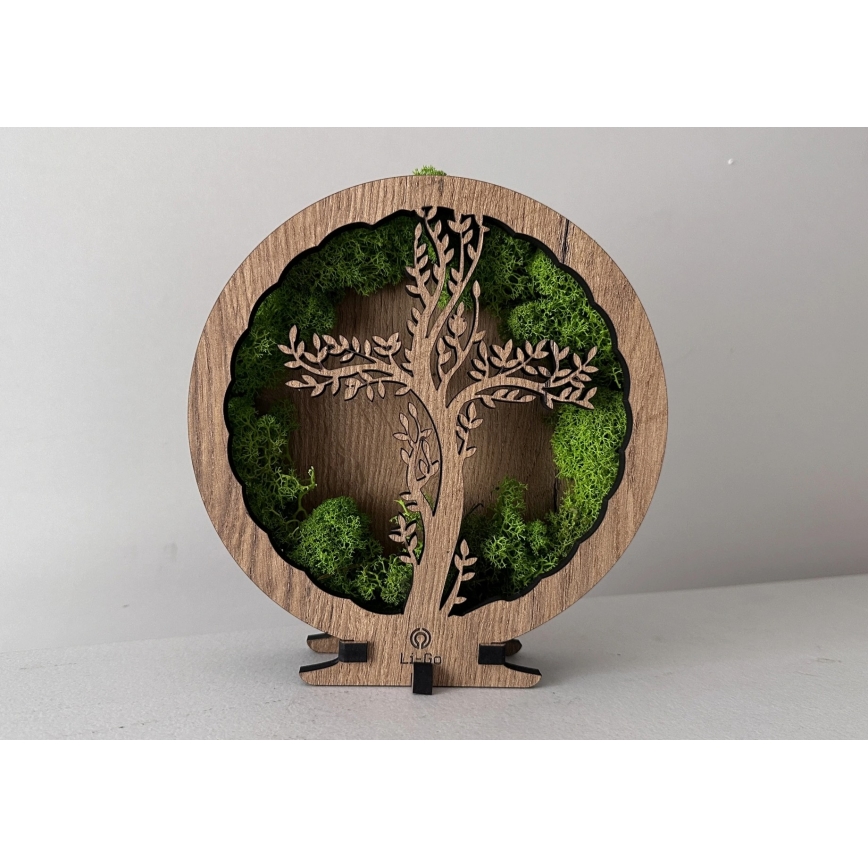 Li-Go 23622/DUB2 - Dæmpbar LED-borddekoration LED/12W/230V 20x22 cm eg/Kors i mos