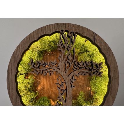 Li-Go 23622/DUB2 - Dæmpbar LED-borddekoration LED/12W/230V 20x22 cm eg/Kors i mos