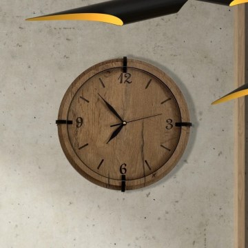 Li-Go 23628/DUB3 - Vægur LED/1xAA Ø 32 cm lyst egetræ/rund