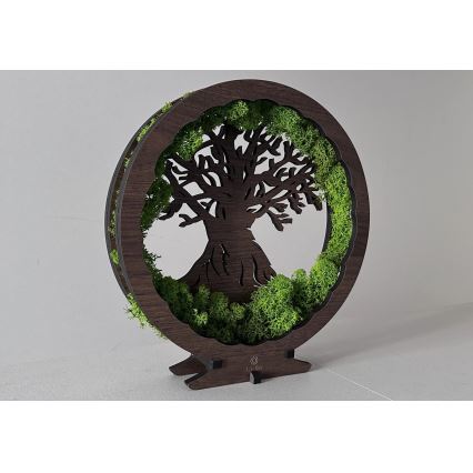 Li-Go 23631/DUB2 - LED dæmpbar borddekoration LED/12W/230V 30x31 cm eg/mos og træ