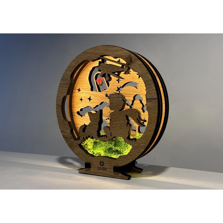 Li-Go 23634/DUB2 - LED Dæmpbar bordsdekoration LED/12W/230V 20x22 cm eg/Den lille prins med rosen