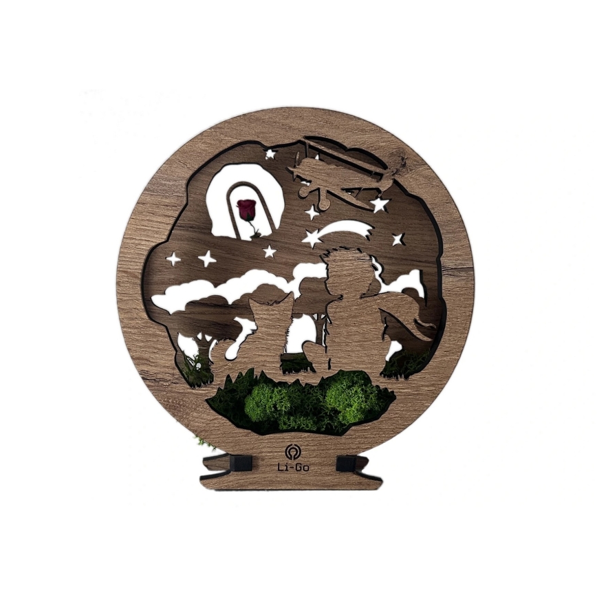 Li-Go 23634/DUB2 - LED Dæmpbar bordsdekoration LED/12W/230V 20x22 cm eg/Den lille prins med rosen