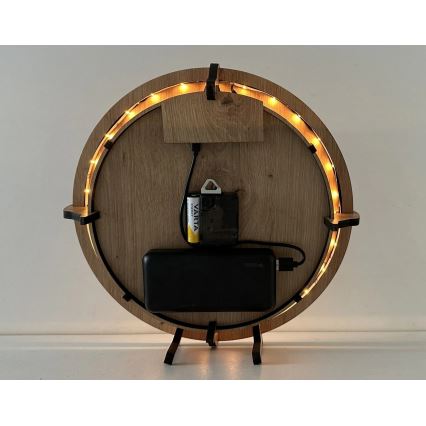 Li-Go 23688/DUB2 - LED-dæmpbart vægur med bevægelsessensor LED/5V 20000 mAh + 1xAA Ø 32 cm eg/Mælkebøtte