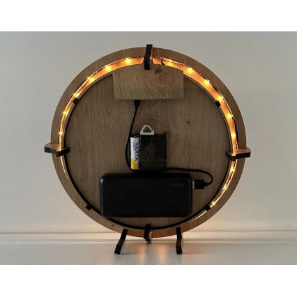 Li-Go 23712/DUB/BAT2 - LED-dæmpbart ur med bevægelsessensor LED/10W/5V 20000 mAh + 1xAA Ø 32 cm eg/Den lille prins