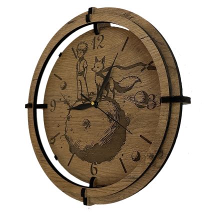 Li-Go 23712/DUB/BAT2 - LED-dæmpbart ur med bevægelsessensor LED/10W/5V 20000 mAh + 1xAA Ø 32 cm eg/Den lille prins