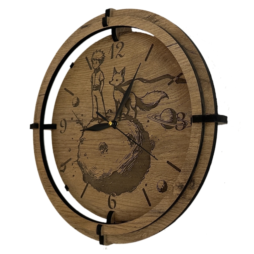 Li-Go 23712/DUB/BAT2 - LED-dæmpbart ur med bevægelsessensor LED/10W/5V 20000 mAh + 1xAA Ø 32 cm eg/Den lille prins