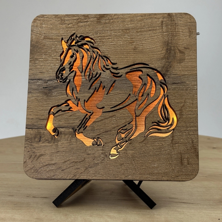 Li-Go 4070/DUB2 - LED borddekoration LED/12W/230V 19x19 cm eg/hest