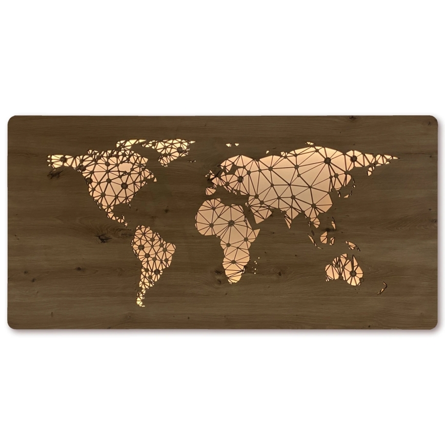 Li-Go 4457/A/4 - LED dæmpbar vægdekoration LED/10W/5V 30000 mAh 120x60 cm eg/Verdenskort