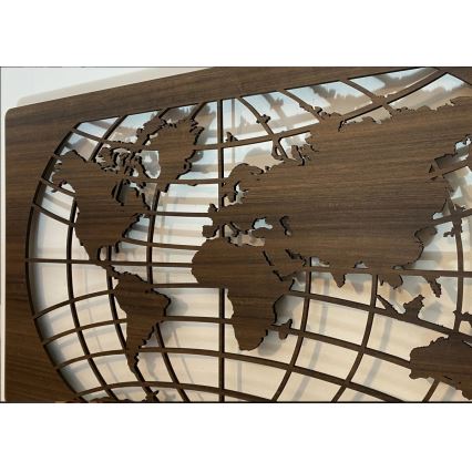 Li-Go 4709/DUB2 - LED RGBW Dæmpbar vægdekoration LED/24W/230V 125x74 cm eg/Verdenskort med breddegrader + fjernbetjening