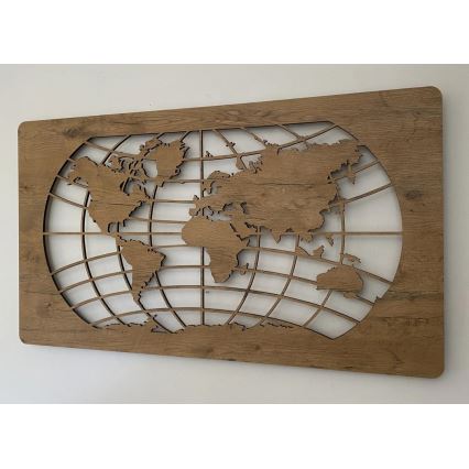 Li-Go 4868/DUB2 - LED dæmpbar vægdekoration LED/24W/230V 110x60 cm eg/Verdenskort med paralleller