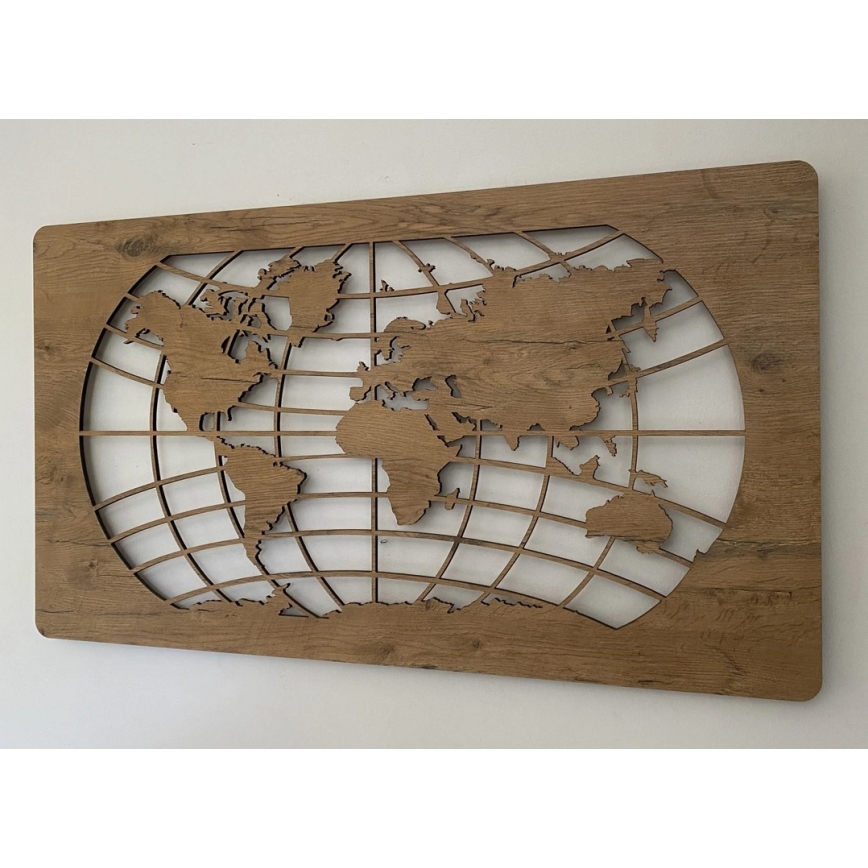 Li-Go 4868/DUB2 - LED dæmpbar vægdekoration LED/24W/230V 110x60 cm eg/Verdenskort med paralleller