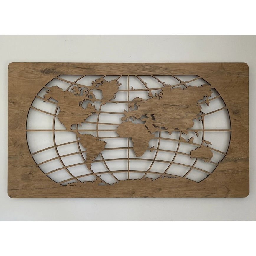 Li-Go 4868/DUB2 - LED dæmpbar vægdekoration LED/24W/230V 110x60 cm eg/Verdenskort med paralleller