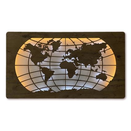 Li-Go 4868/DUB2 - LED dæmpbar vægdekoration LED/24W/230V 110x60 cm eg/Verdenskort med paralleller