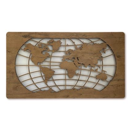 Li-Go 4868/DUB2 - LED dæmpbar vægdekoration LED/24W/230V 110x60 cm eg/Verdenskort med paralleller