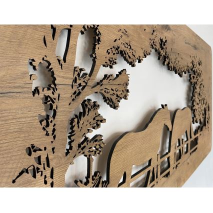 Li-Go 5012/B/4 - Dæmpbar LED-vægdekoration LED/10W/5V 30000 mAh 120x60 cm eg/heste + fjernbetjening