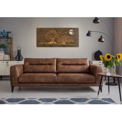 Li-Go 5042/DUB2 - LED-dæmpbar vægdekoration LED/24W/230V 110x50 cm eg/Tre egetræer og måne