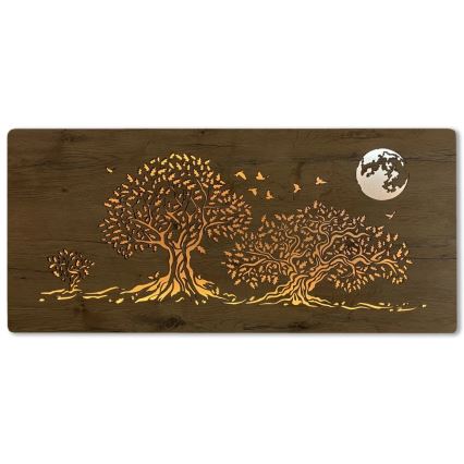 Li-Go 5042/DUB2 - LED-dæmpbar vægdekoration LED/24W/230V 110x50 cm eg/Tre egetræer og måne