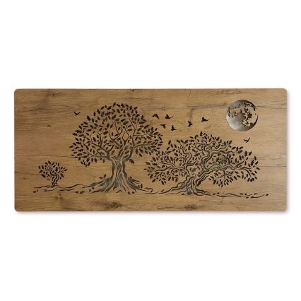 Li-Go 5042/DUB2 - LED-dæmpbar vægdekoration LED/24W/230V 110x50 cm eg/Tre egetræer og måne