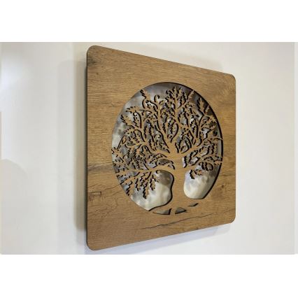 Li-Go 5275/DUB2 - Dæmpbart LED-vægur LED/10W/5V 20000 mAh 42x42 cm eg/Eg i cirkel + fjernbetjening