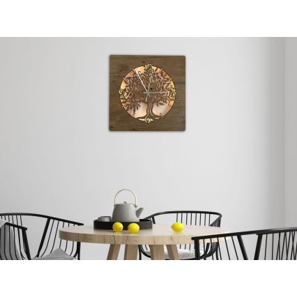 Li-Go 5652/DUB2 - LED-dæmpbart vægur LED/10W/5V 20000 mAh 42x42 cm eg/Eg i cirkel + fjernbetjening